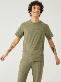 Deals 🔔 Outdoor Voices CloudKnit Heavyweight Shortsleeve 👍 -Outlet Outdoorvoices Store U402064 HMJ TTR CloudKnit Heavy Weight Shortsleeve Tea Tree 016