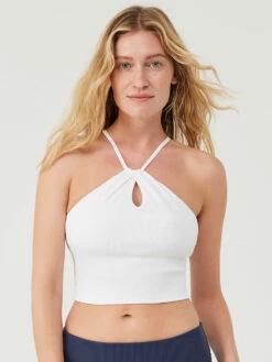 Promo ⭐ Outdoor Voices SuperForm™ Rib Halter 🎉 -Outlet Outdoorvoices Store W201901 SFR WHI Rib Halter White DH 005 jldAaBP