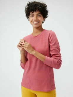 Deals 🎁 Outdoor Voices FastTrack Waffle Longseleeve 🤩 -Outlet Outdoorvoices Store W301332 SWF DSR Waffle Longsleeve Desert Rose 098