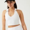 Deals 👏 Outdoor Voices Warmup Collared Crop Top 👏 -Outlet Outdoorvoices Store W301873 TXC WHI Warmup Collared Crop Top White 098 DvQjDKe