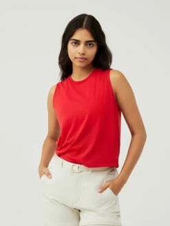 Best Pirce ⌛ Outdoor Voices Merino Wool Tank 💯 -Outlet Outdoorvoices Store W302046 MNW SWY Merino Wool Tank Strawberry 020