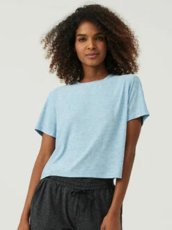 Flash Sale ⌛ Outdoor Voices CloudKnit Boxy Shortsleeve 🎉 -Outlet Outdoorvoices Store W302059 HLM JSE CloudKnit Boxy Shortsleeve Jasmine 044 253sE0Q