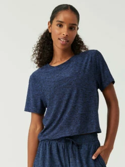 Flash Sale ⌛ Outdoor Voices CloudKnit Boxy Shortsleeve 🎉 -Outlet Outdoorvoices Store W302059 HLM NVY CloudKnit Boxy Shortsleeve Navy 030 17qiIB7