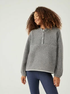 Flash Sale ✨ Outdoor Voices MegaFleece Snap Up Hoodie ⌛ -Outlet Outdoorvoices Store W500568 WNF GNT MegaFleece Pullover Granite 139 8S9gCuN