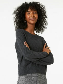 Best Sale 😉 Outdoor Voices CloudKnit Shrunken Crew 🎉 10 Best Sale 😉 Outdoor Voices CloudKnit Shrunken Crew 🎉 -Outlet Outdoorvoices Store W501564 HMJ CHR AllDayShrunkenCrew Charcoal FrontHero 015 J8lKGuY