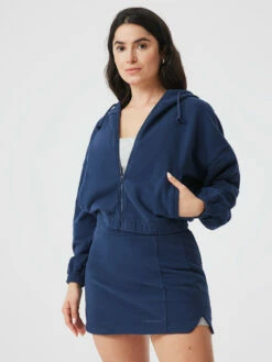 Top 10 🌟 Outdoor Voices Organic Cotton Terry Full Zip Sweatshirt ✨ -Outlet Outdoorvoices Store W501821 CTT DSY Pickup Rally Zip Up Dark Sky 105 Rkc9LY0